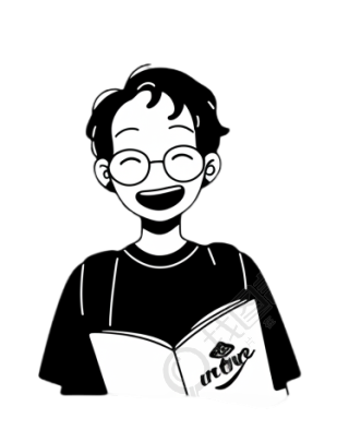 男孩阅读人物插画