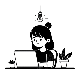女员工工作场景插画