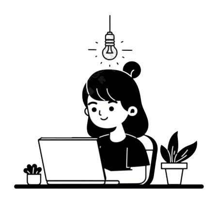 女员工工作场景插画