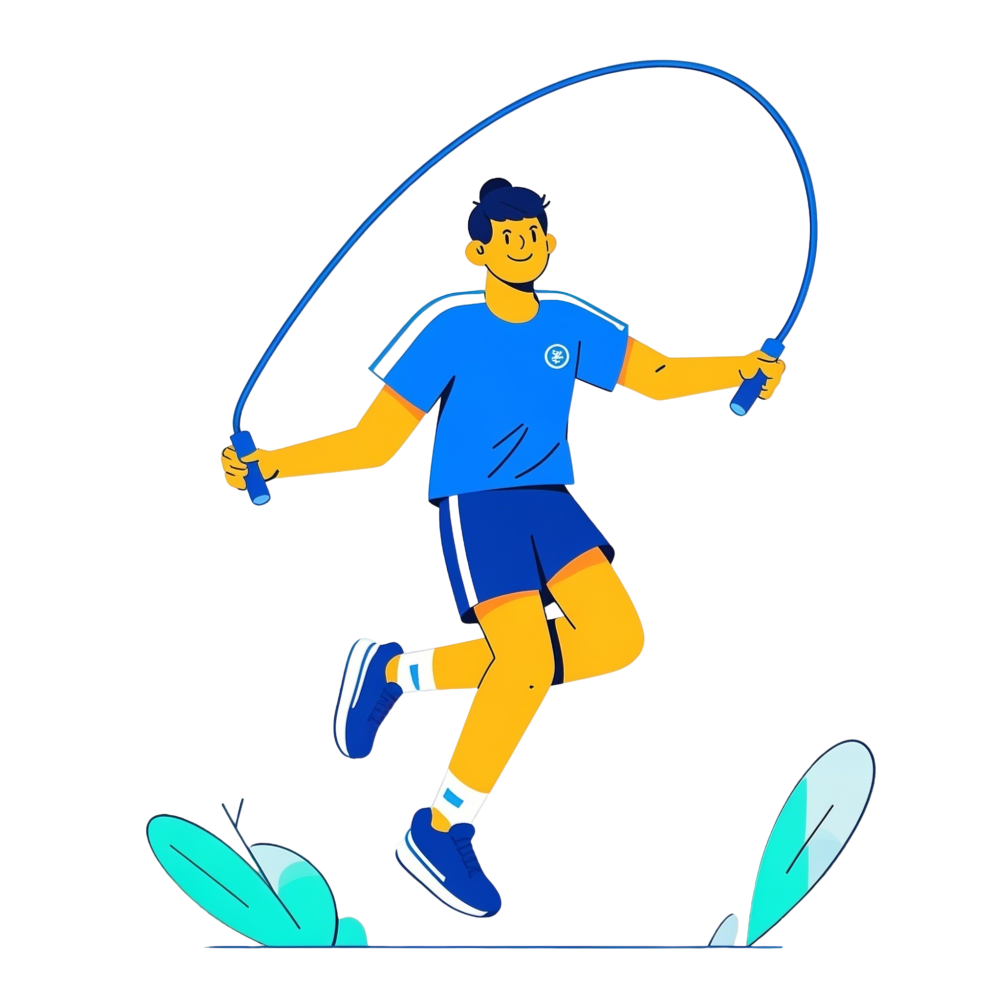 男子跳绳素材