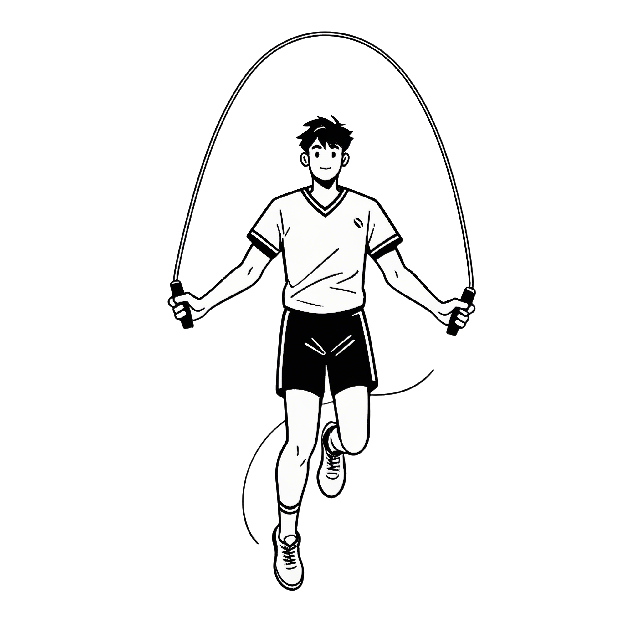 男子跳绳插画