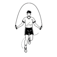 男子跳绳插画