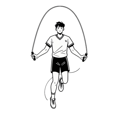 男子跳绳插画