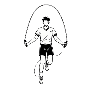 男子跳绳插画