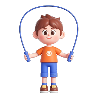 3D人物跳绳元素
