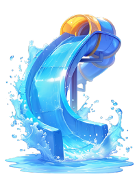 3D水滑梯创意插画