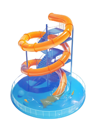 3D水滑梯卡通插画