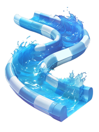 3D水滑梯创意插图
