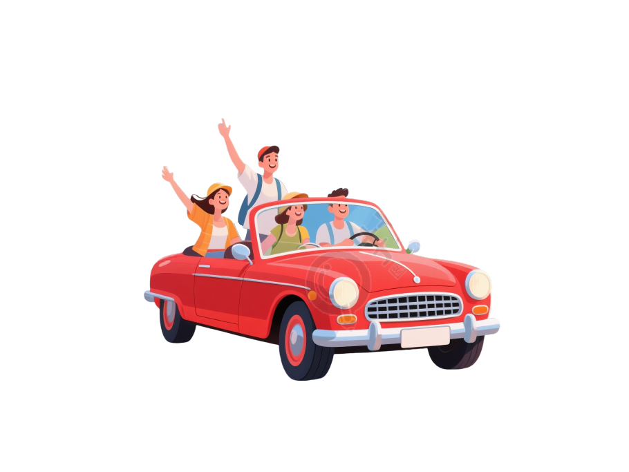 公路旅行贴纸插图