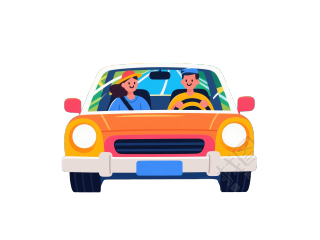 公路旅行贴纸插画