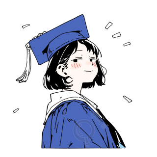 女孩学位帽插画