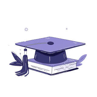 学位帽书籍PNG素材