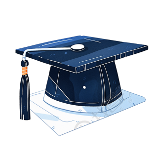 学位帽书籍插图
