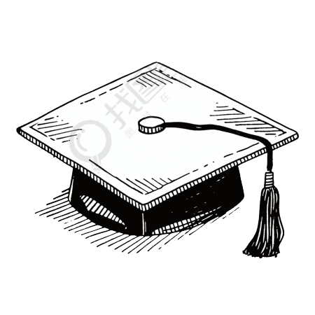 素描学位帽素材