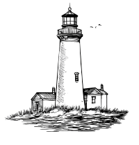 素描灯塔PNG素材