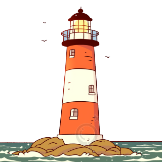灯塔动漫风插画