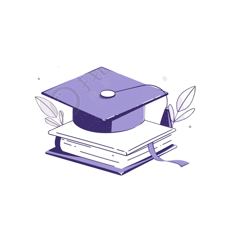 学位帽书籍插画