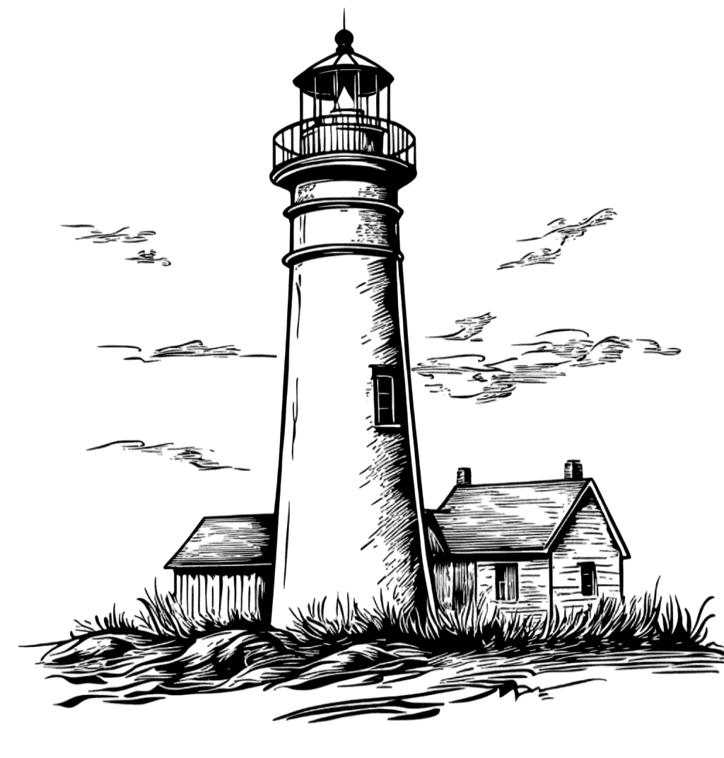 素描灯塔PNG元素