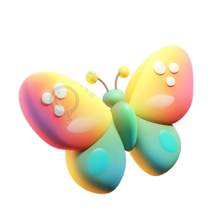3D陶土蝴蝶素材