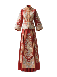 传统服饰秀禾插画