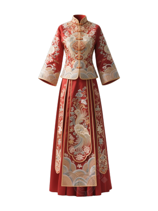 传统服饰秀禾插画