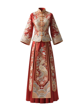 传统服饰秀禾插画
