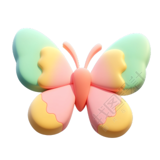 3D陶土蝴蝶元素