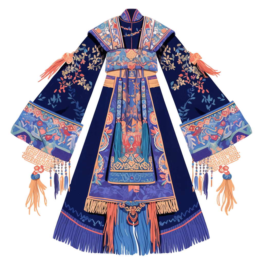 传统服饰苗族服装插画