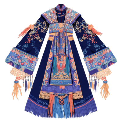 传统服饰苗族服装插画