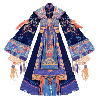 传统服饰苗族服装插画