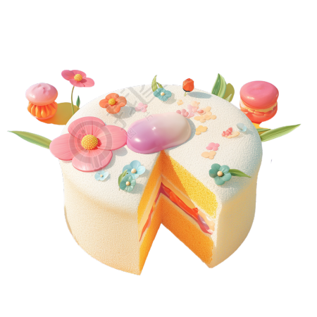 3D香草蛋糕创意素材