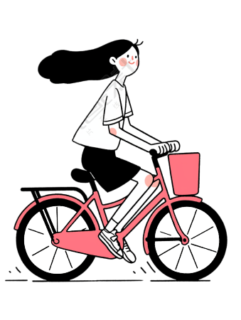 小女孩骑自行车高清素材