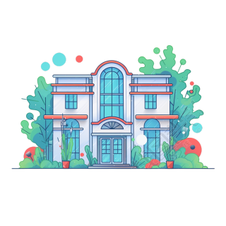 建筑可商用平面PNG素材