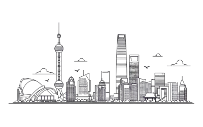 城市天际线建筑元素