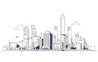 城市天际线建筑插图