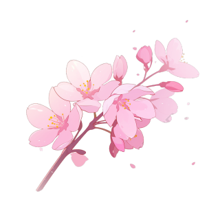 粉色樱花矢量素材