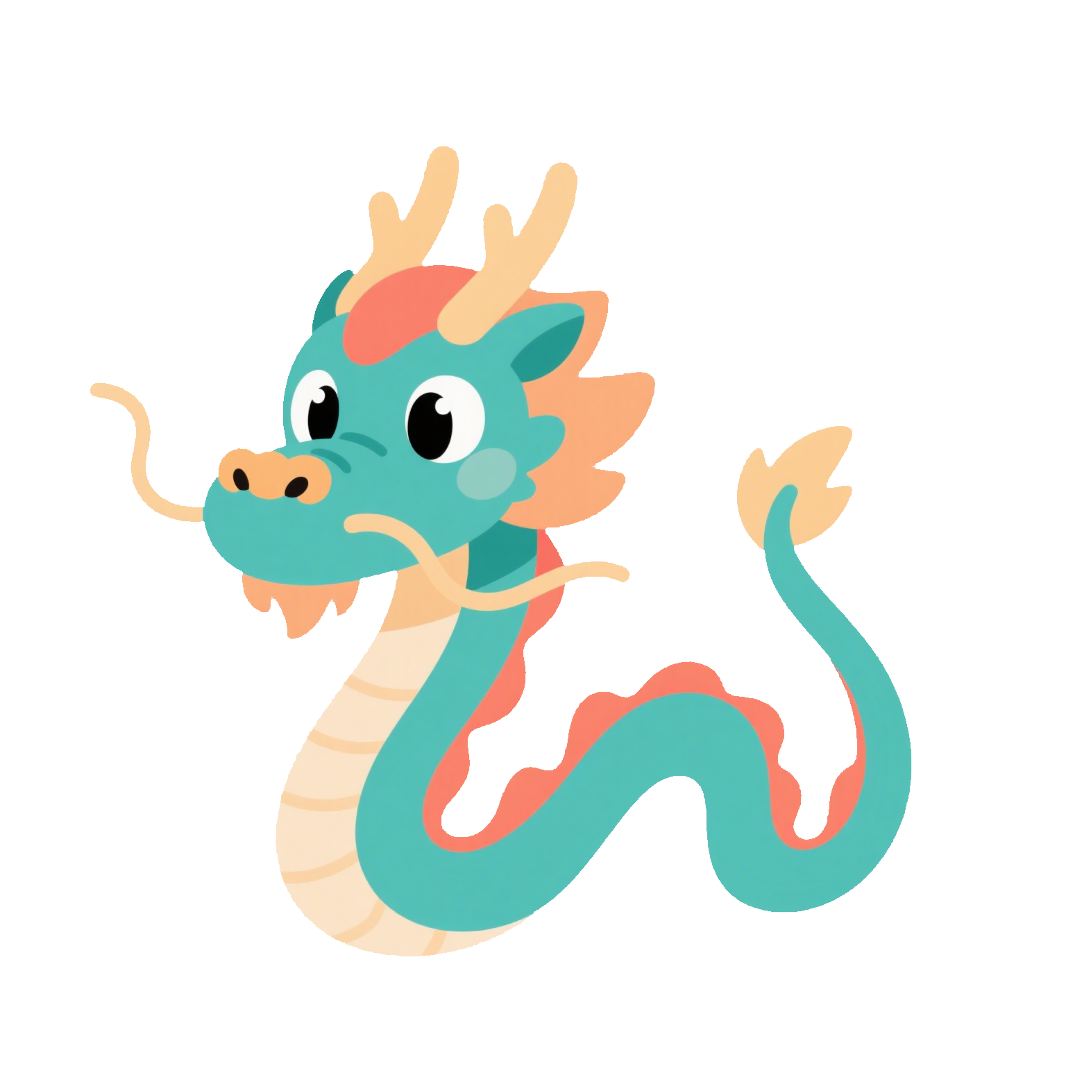可爱中国龙插画