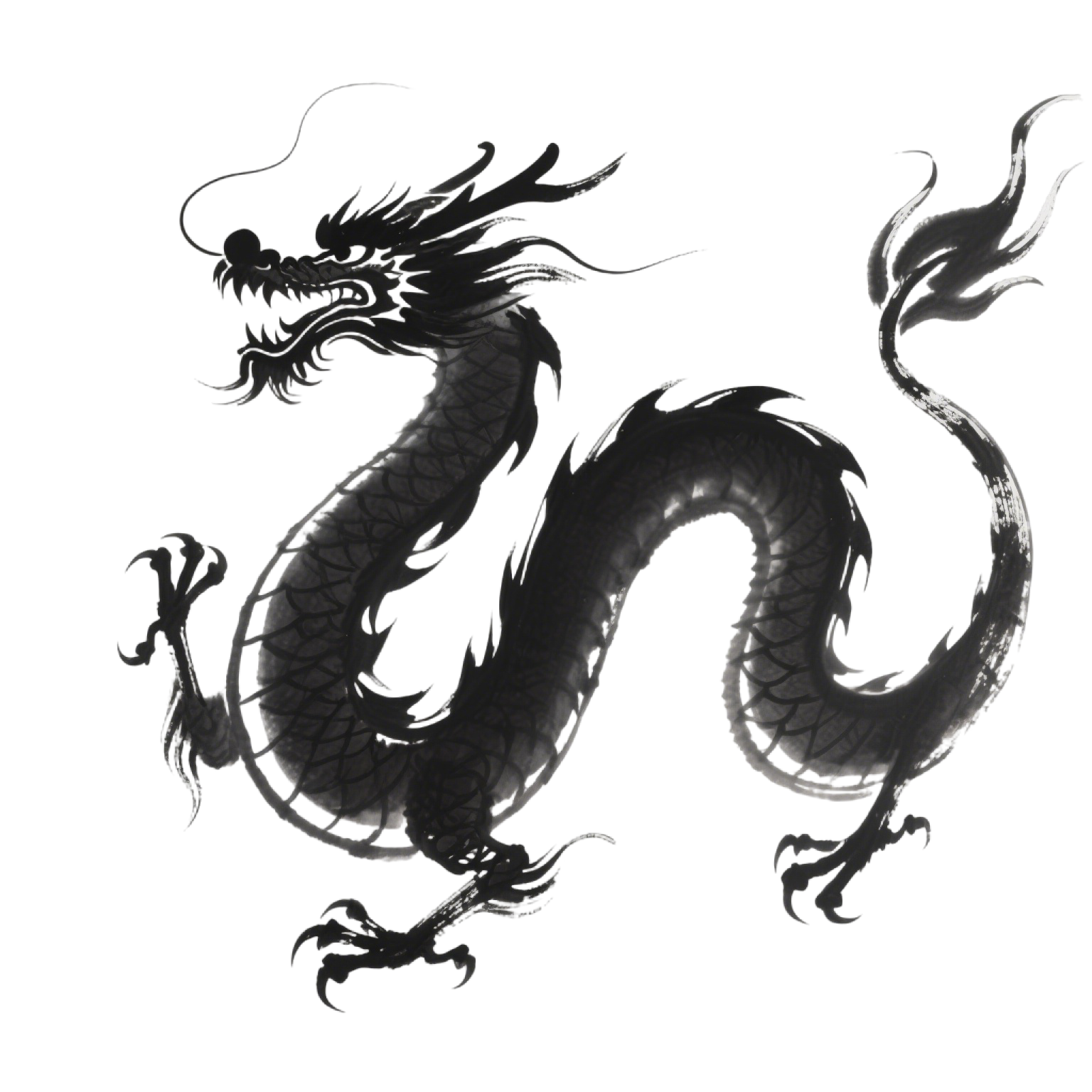 中国龙水墨风素材