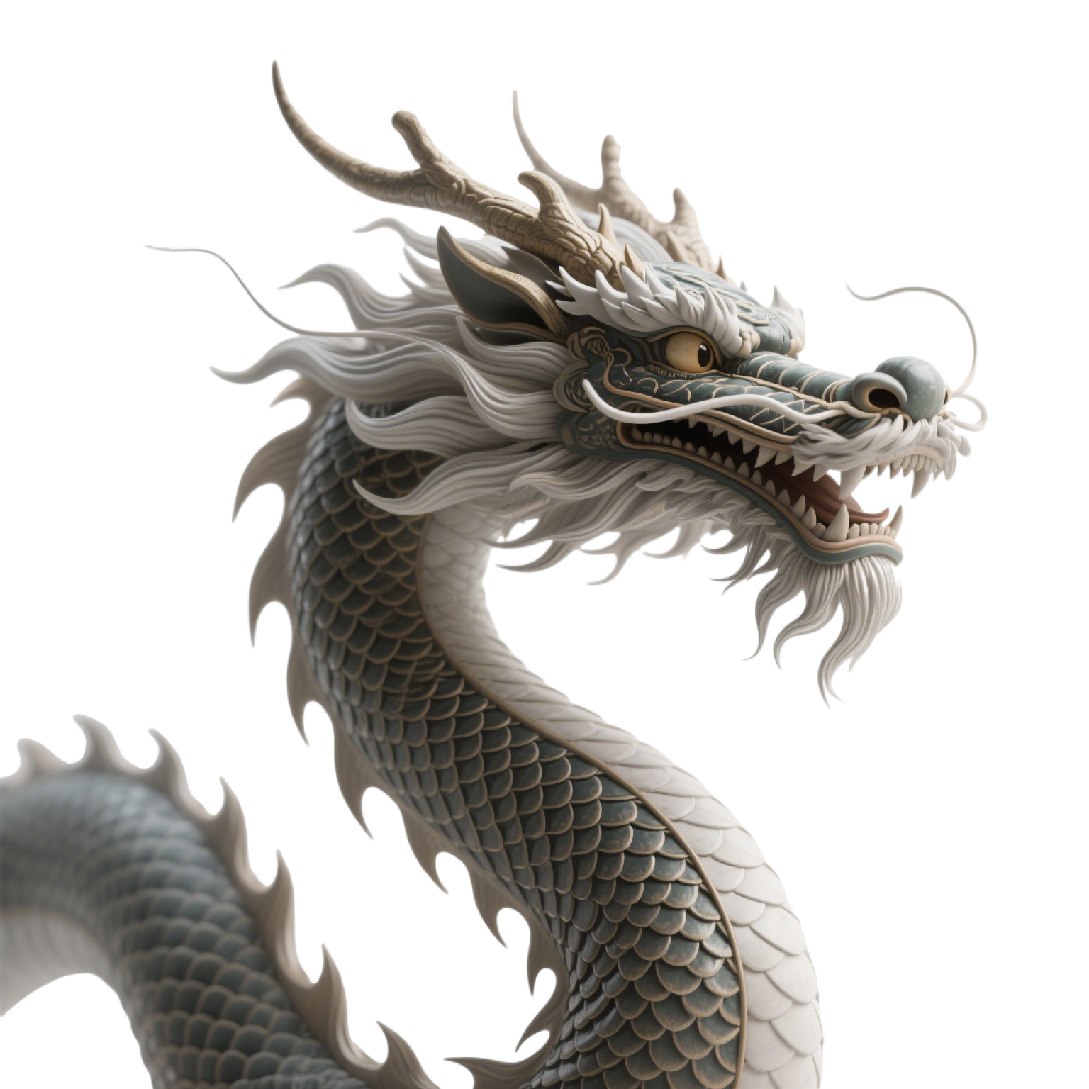 3D中国龙PNG插图
