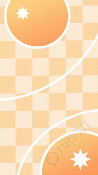 橙色网格背景插画