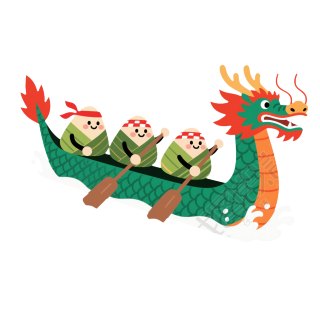 划龙舟透明背景插画