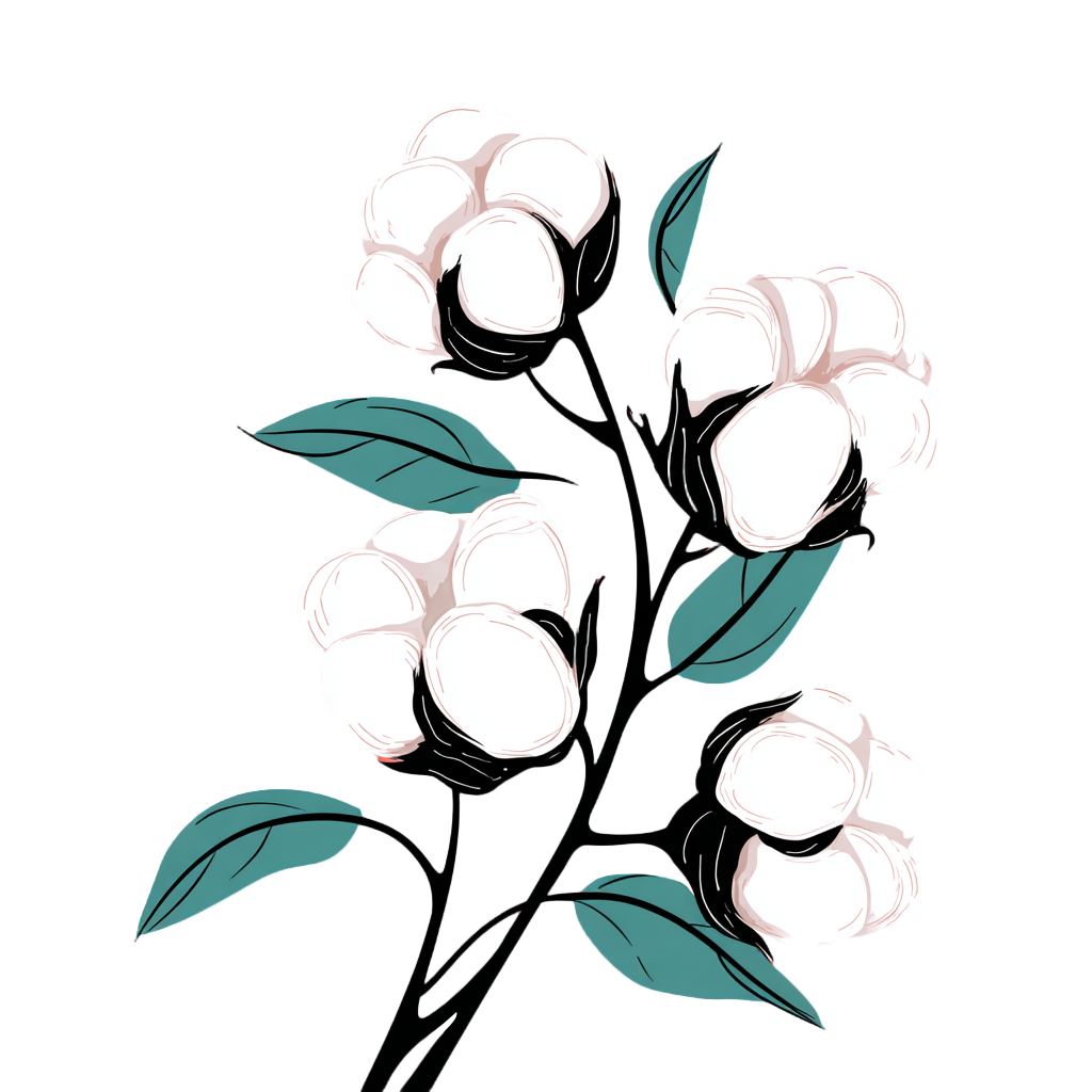 棉花简约插画