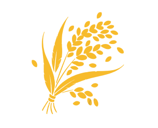 水稻秧苗LOGO图标插画
