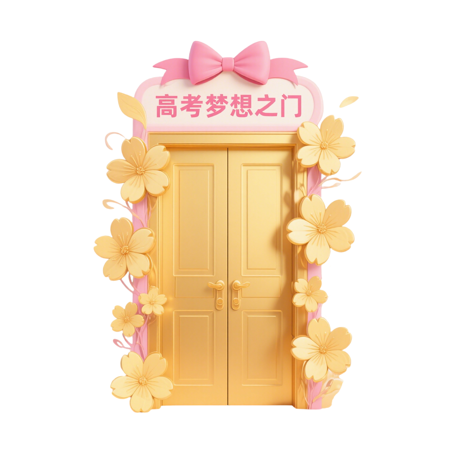 金色高考之门插画