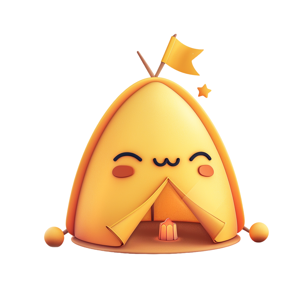 卡通露营帐篷插图
