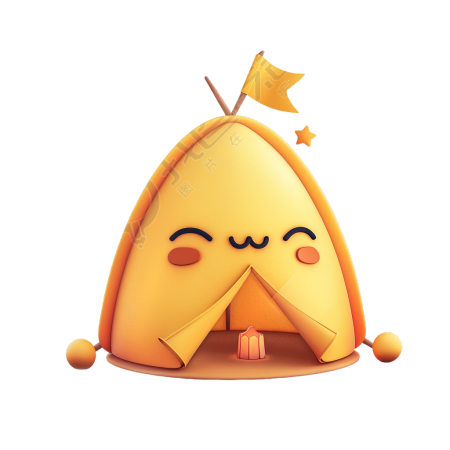 卡通露营帐篷插图