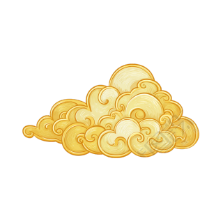 金色祥云透明背景插图