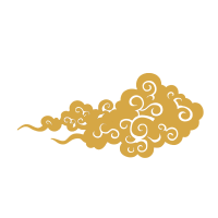 金色祥云图标设计插画
