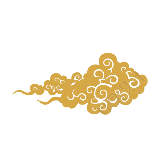 金色祥云图标设计插画