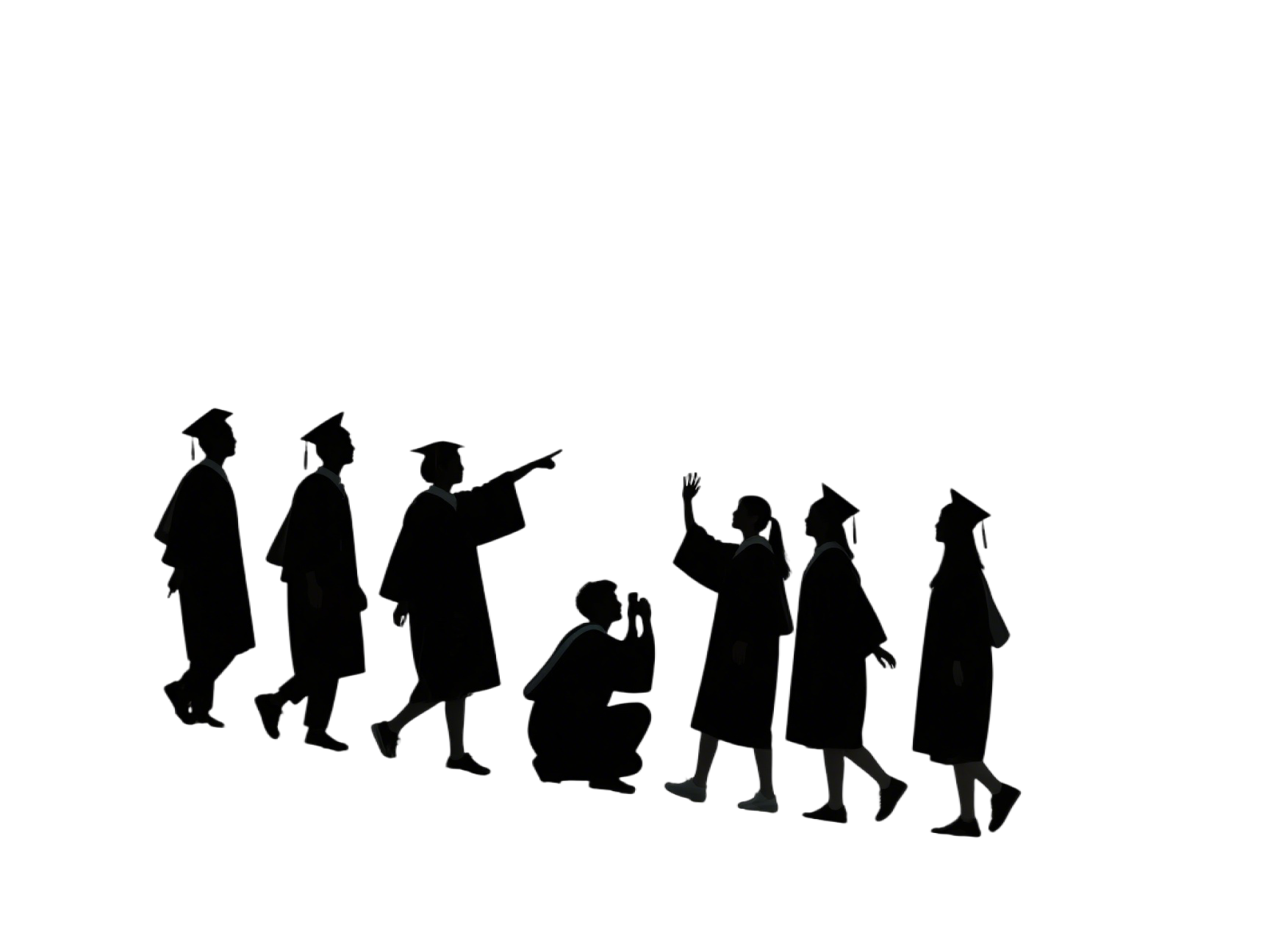 毕业典礼剪影元素